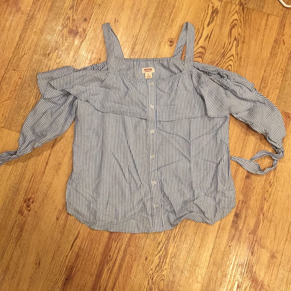 Cold shoulder striped shirt
